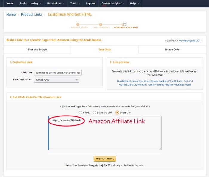 Amazon affiliate link