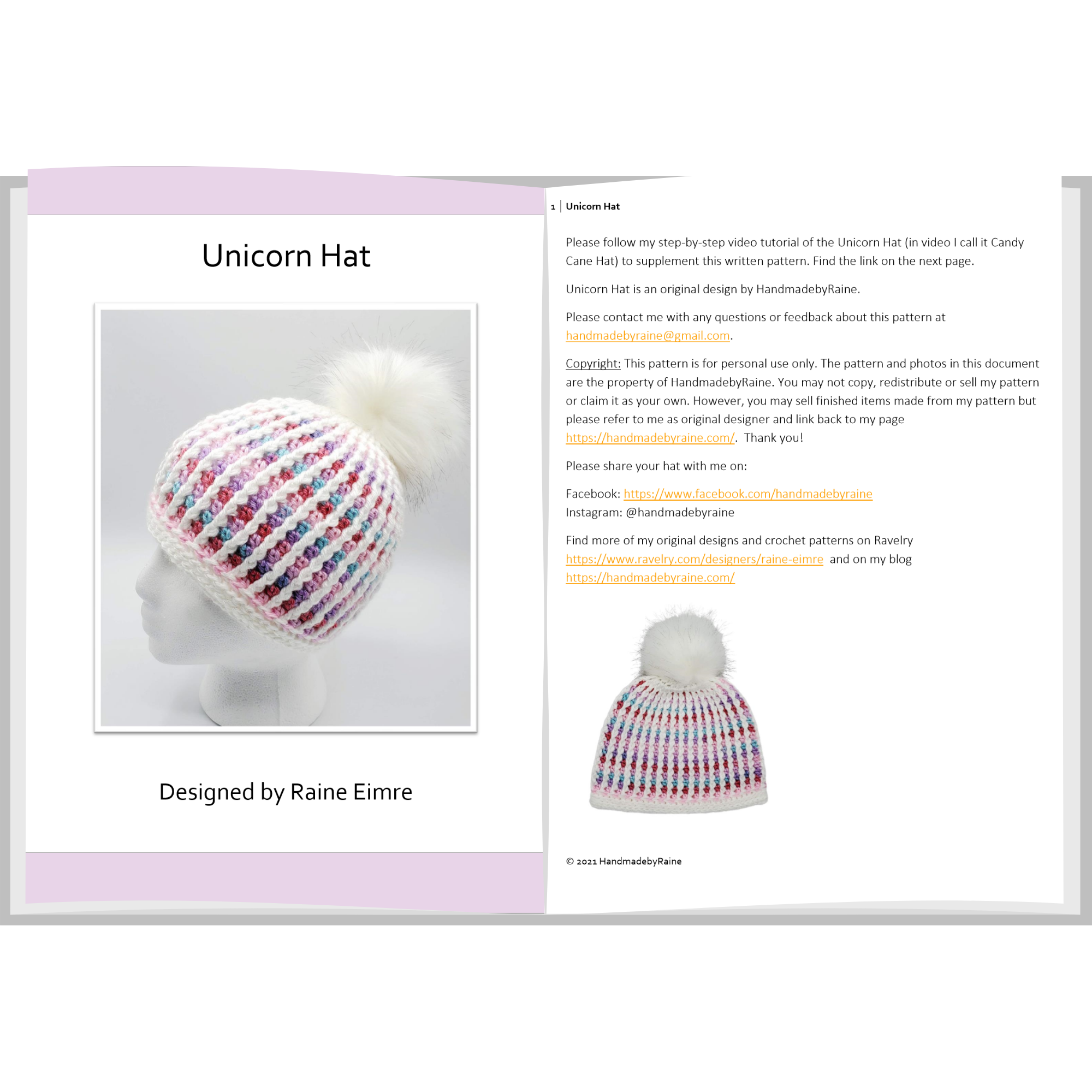 Unicorn Hat PDF Crcohet Patterns - Payhip