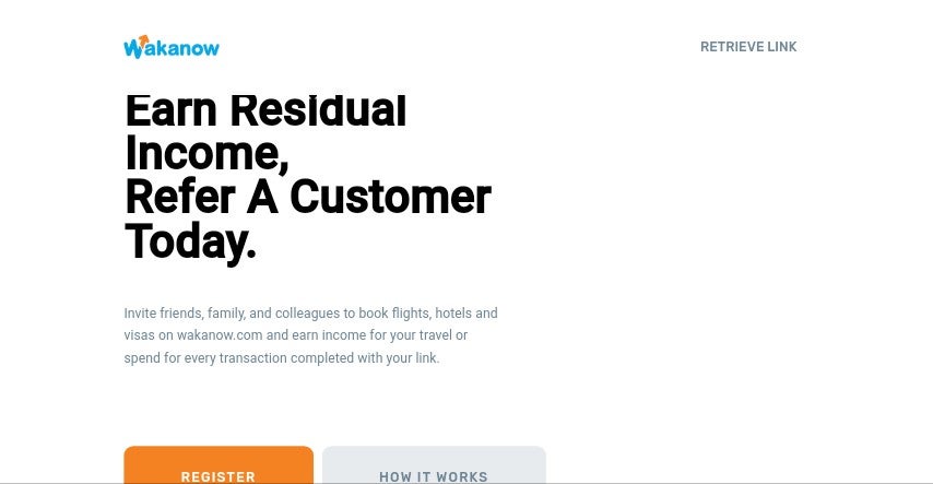 wakaNow Affiliate program home page