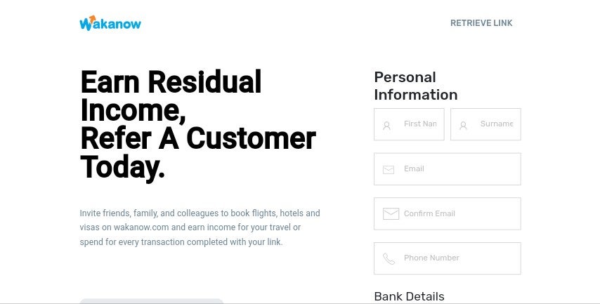 Creating wakaNow Affiliate account