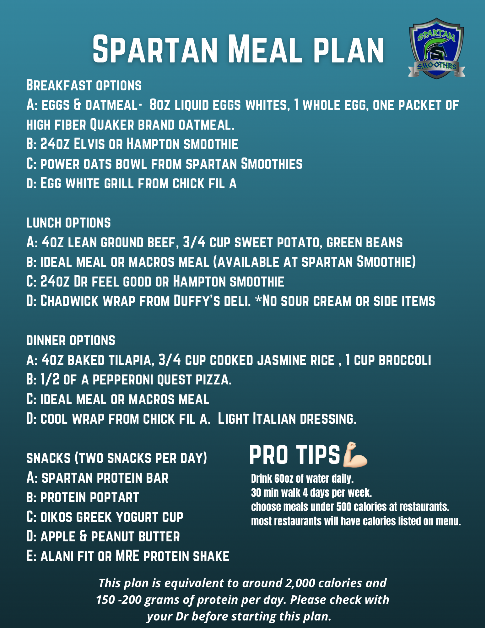 Spartan meal plan Payhip