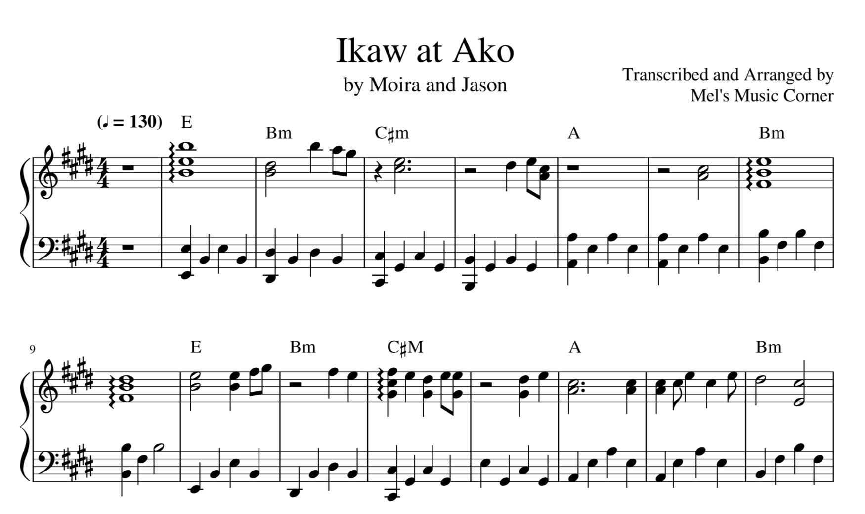 Ikaw at Ako by Moira & Jason sheet music Payhip