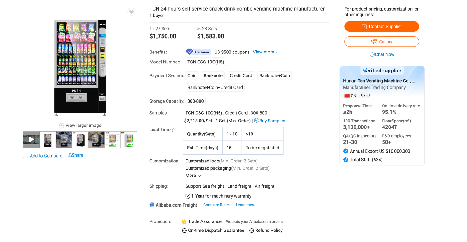 Alibaba Vending machines
