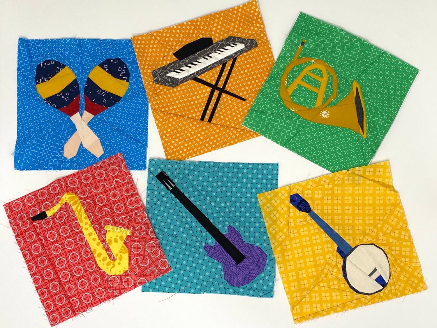Musical Instruments 12 Quilt Pattern Bundle