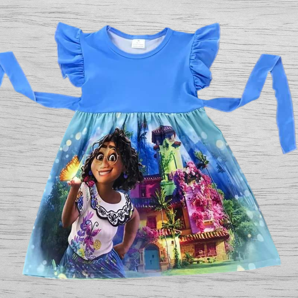 ENCANTO MIRABEL MADRIGAL Pattern Girl Baby Pink Dress MIRABEL ENCANTO