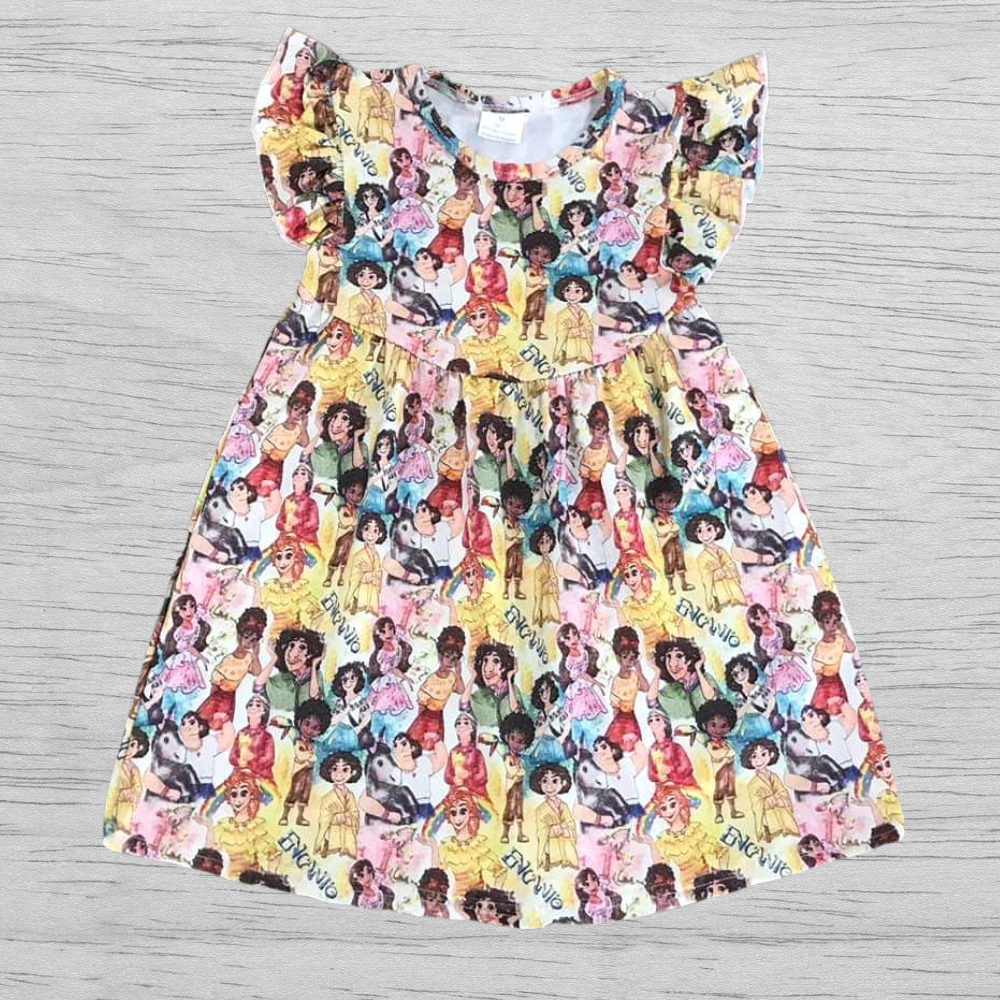 ENCANTO MIRABEL MADRIGAL Pattern Girl Baby Blue Dress MIRABEL ENCANTO