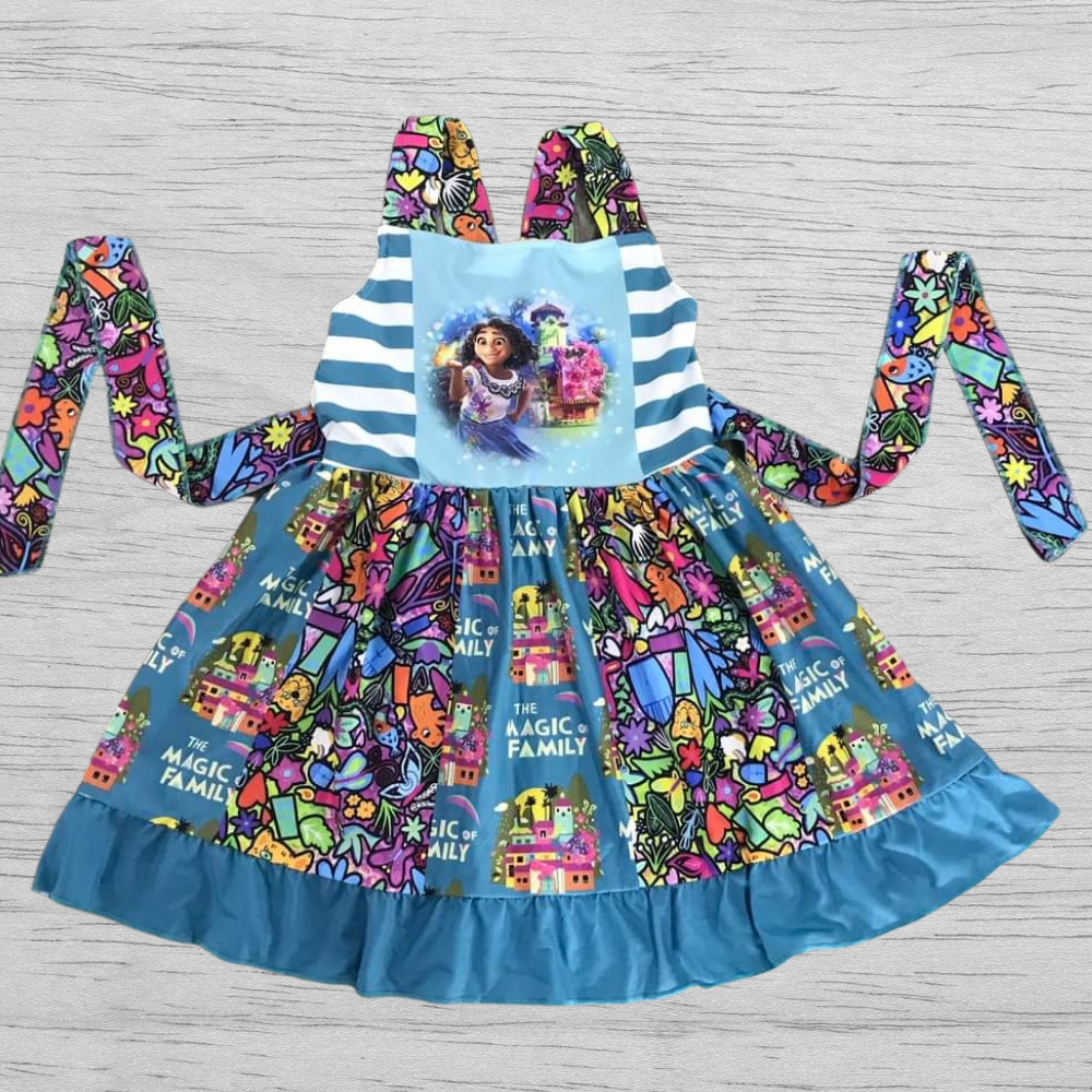 ENCANTO MIRABEL MADRIGAL Pattern Girl Baby Pink Dress MIRABEL ENCANTO