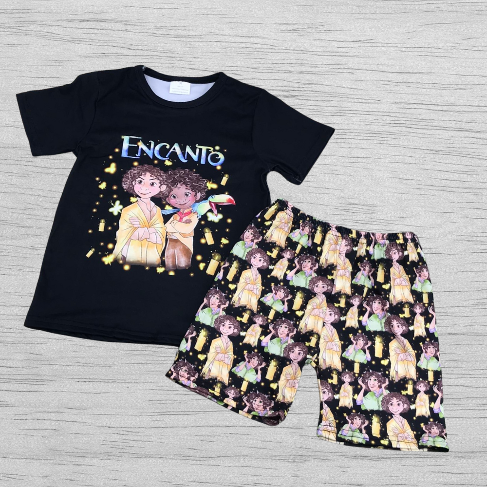 ENCANTO MIRABEL MADRIGAL Pattern Boy Black Outfit Set MIRABEL ENCANTO
