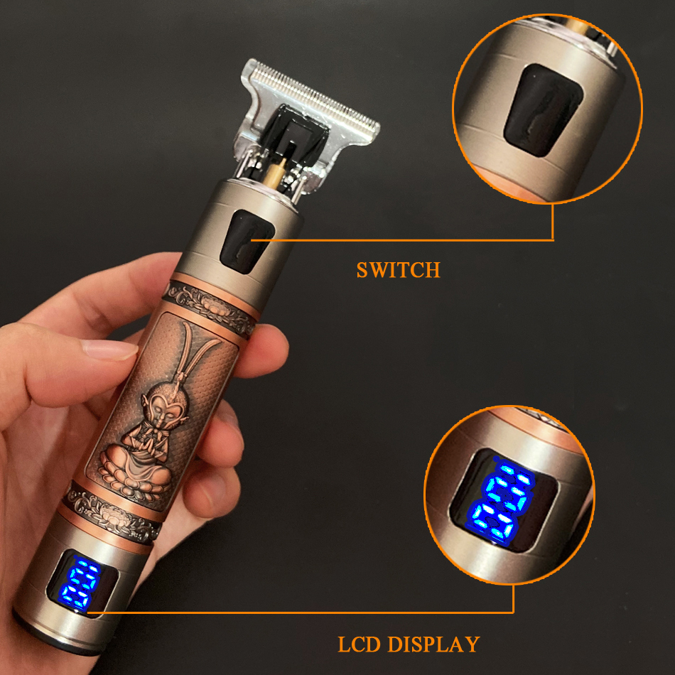 New Trimsher Pro Max Vintage Digital Display Cordless Electric Hair