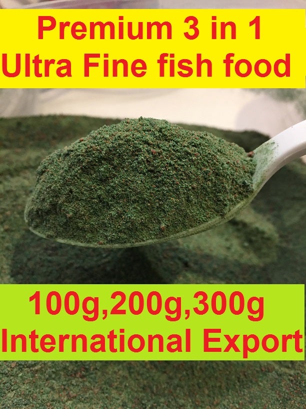 100g 300g Premium 3 in 1 Ultra fine fry baby fish food