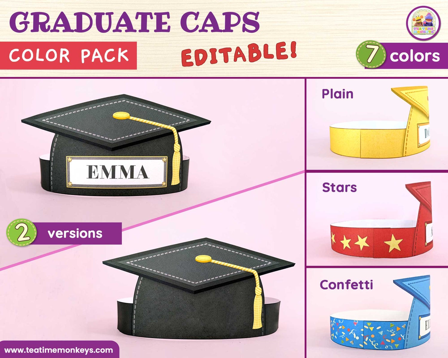 graduate caps color pack payhip