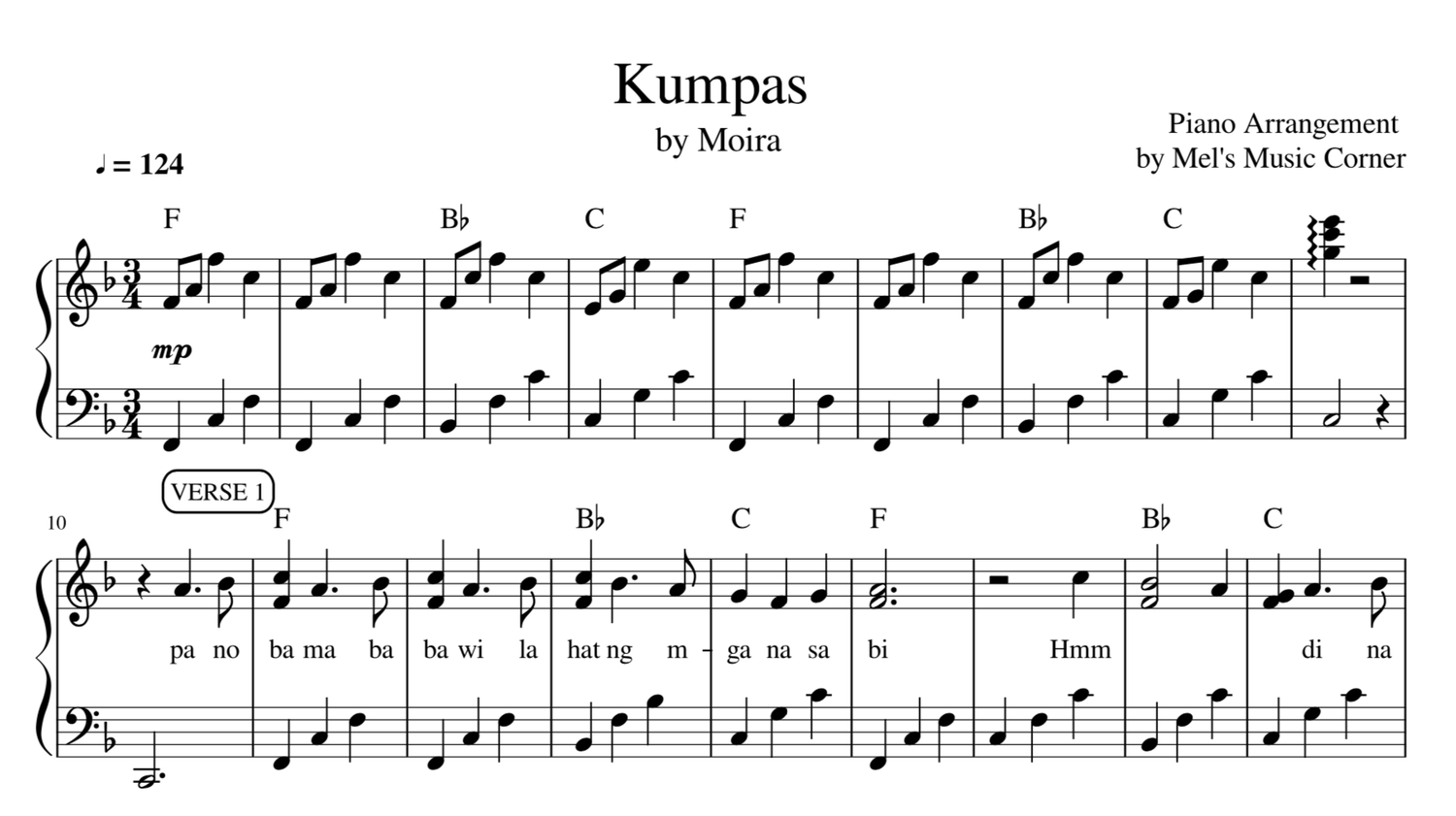 Kumpas by Moira (REWRITTEN VERSION) piano sheet music Payhip