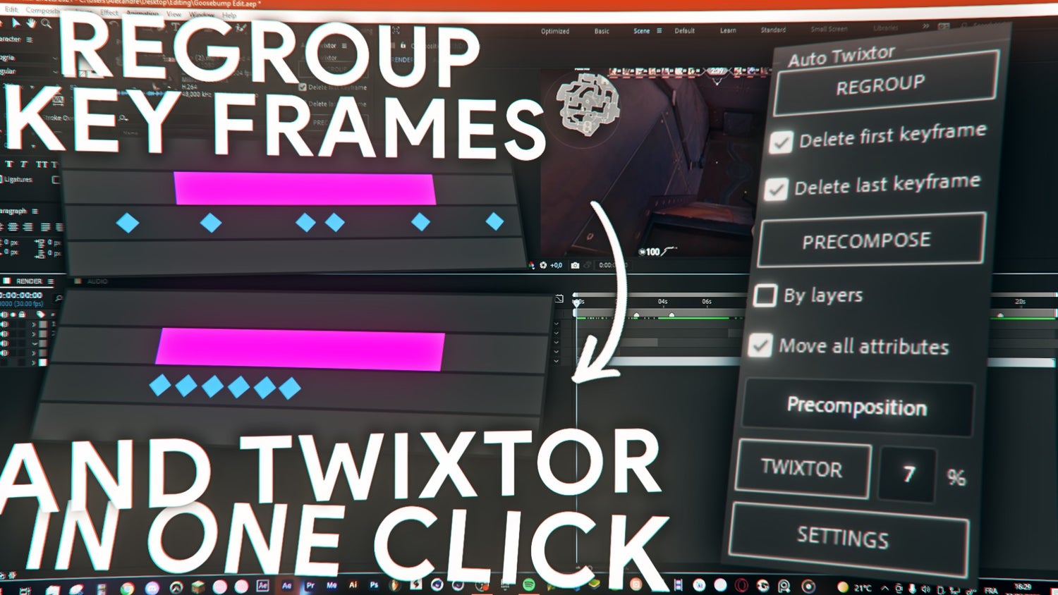 "Regroup Key Frames " and "Auto Twixtor" Script Payhip