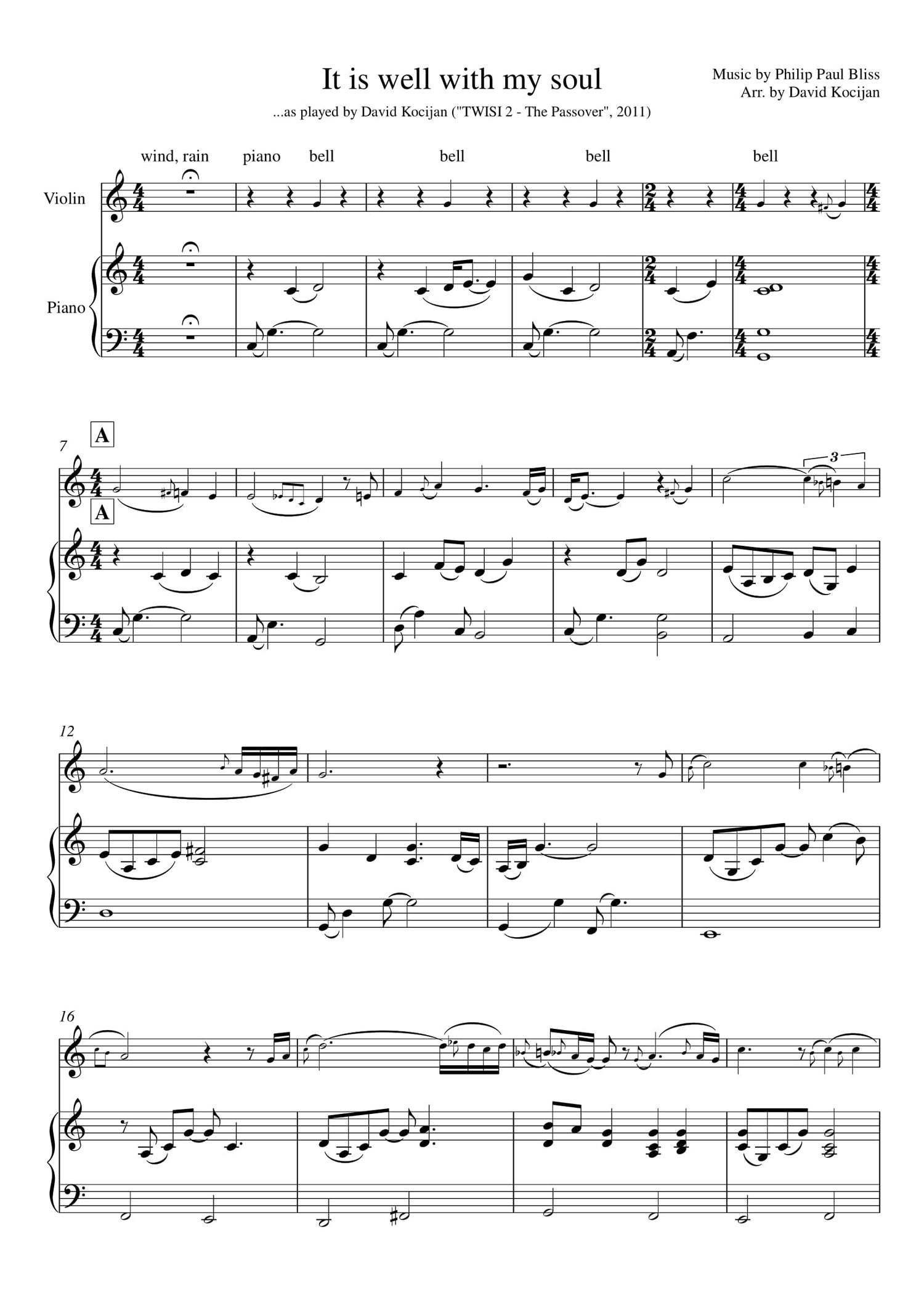 It is well with my soul SHEET MUSIC (piano & violin) & backup music Payhip