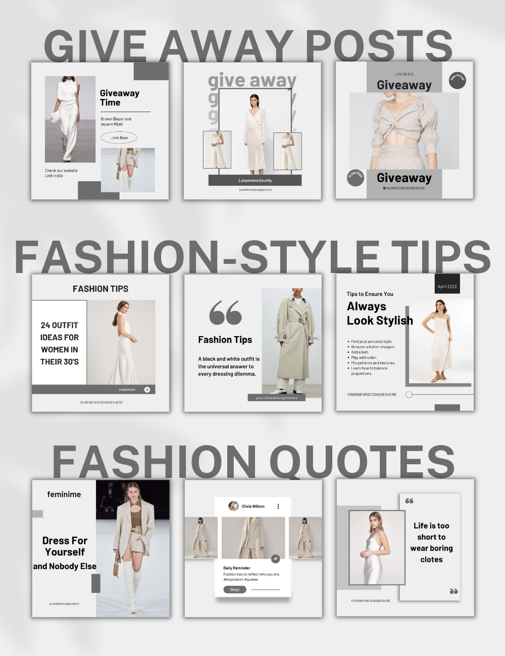 Social Media Fashion Posts | Fashion Templates | Fashion Instagram Post ...