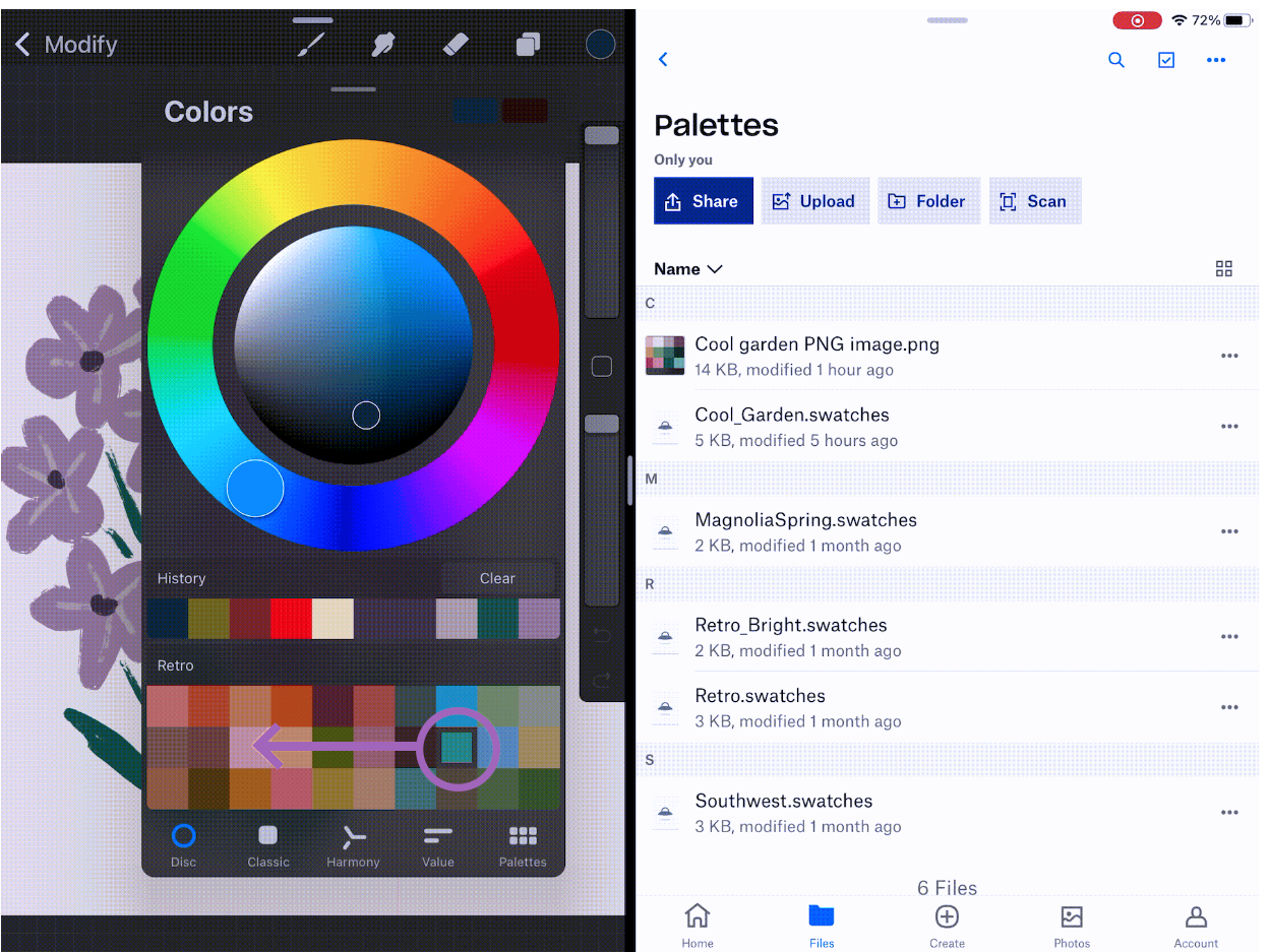 how to edit procreate palettes