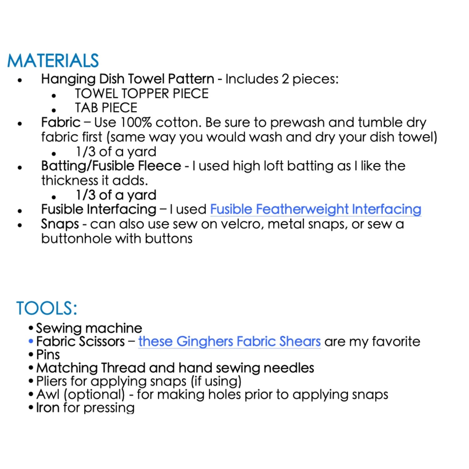 Hanging Hand Towel PDF Sewing Pattern Tutorial Payhip