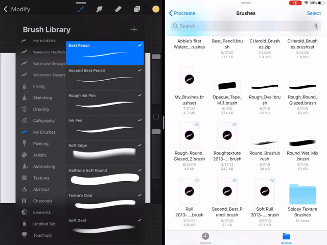 Deleting Procreate brushes from your library