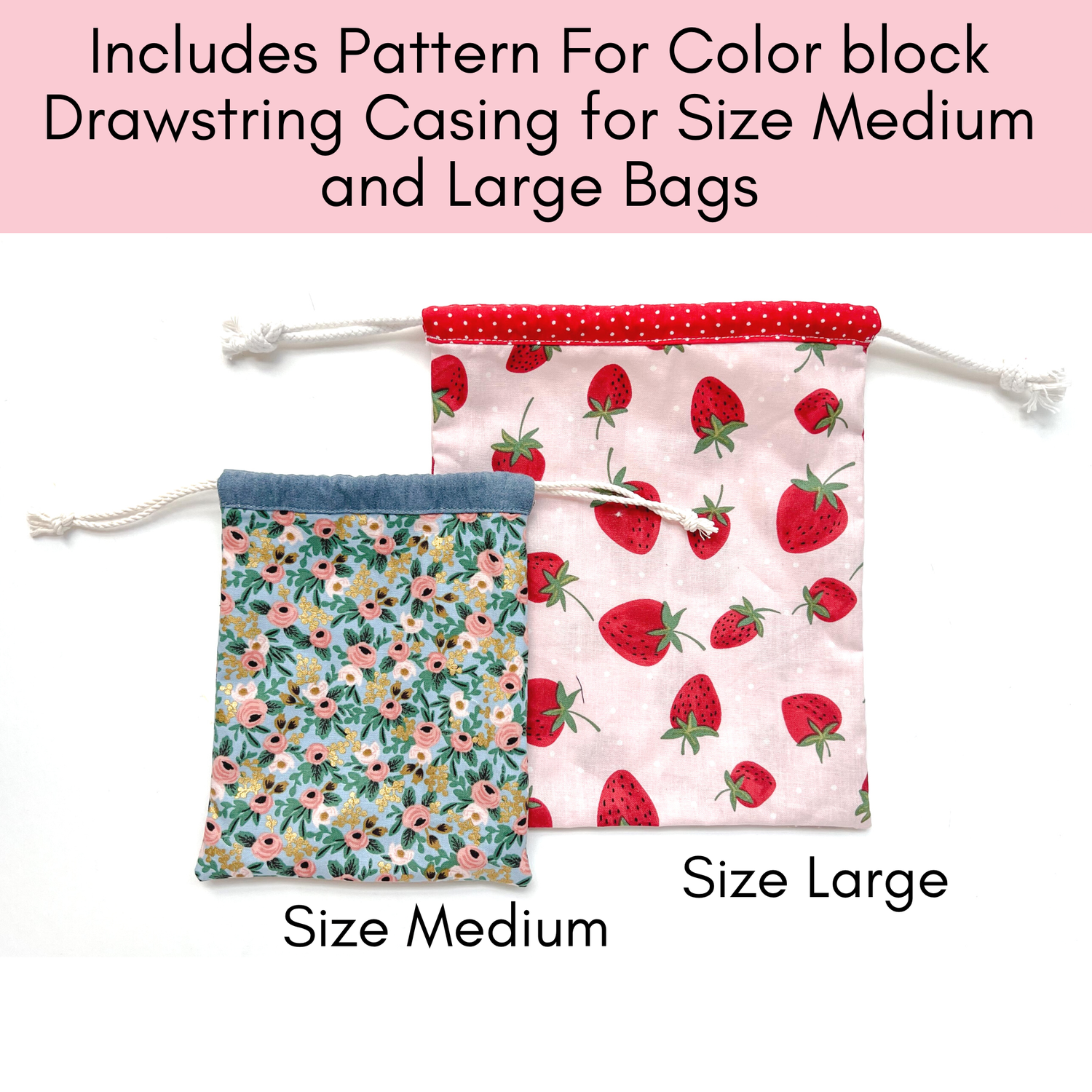 Easy Drawstring Bag Sewing Pattern Tutorial (4 Sizes) Payhip