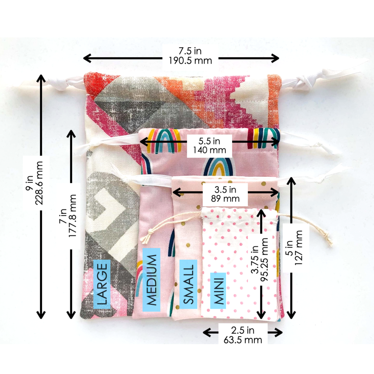 Easy Drawstring Bag Sewing Pattern Tutorial (4 Sizes) Payhip