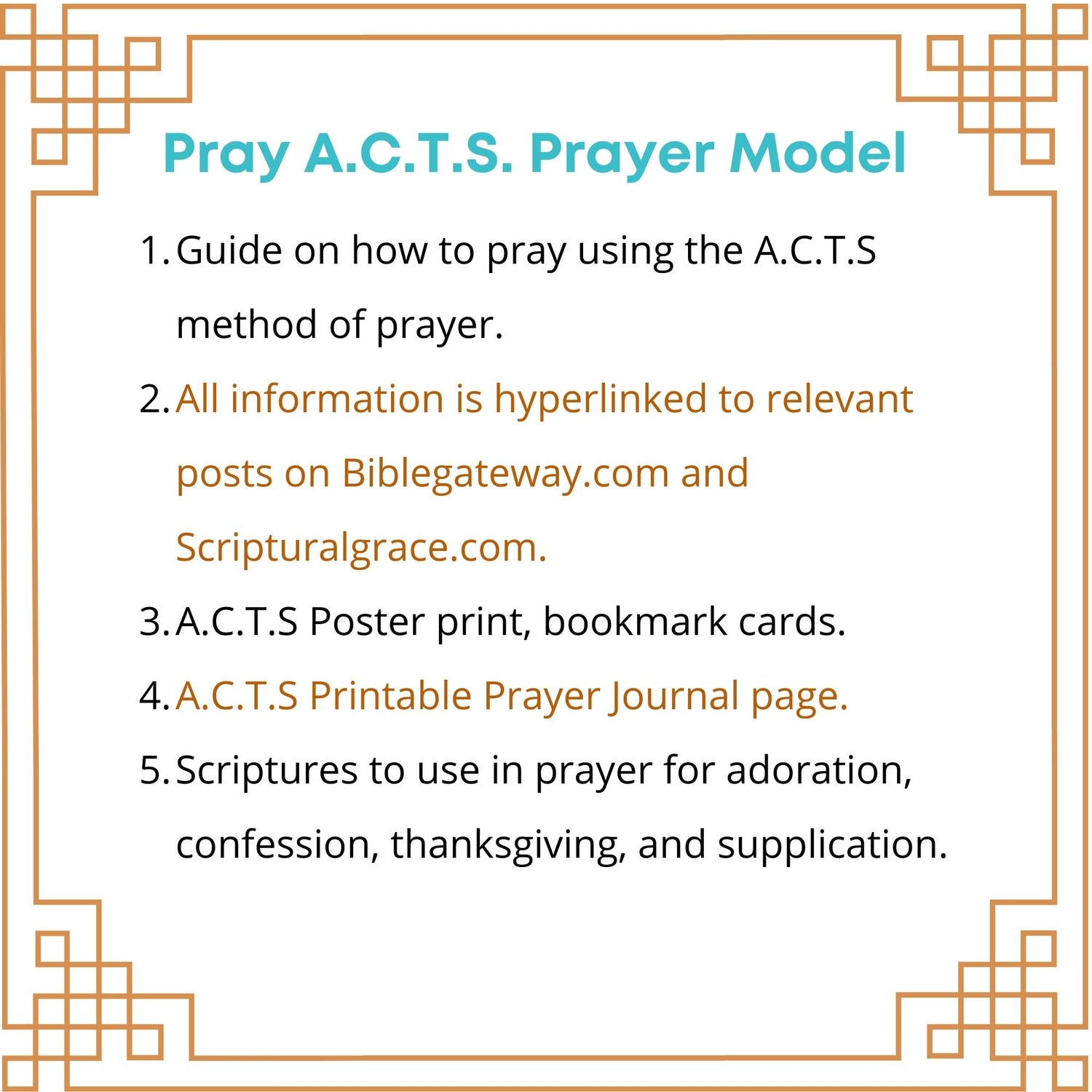 PRAY A.C.T.S Prayer Model Payhip
