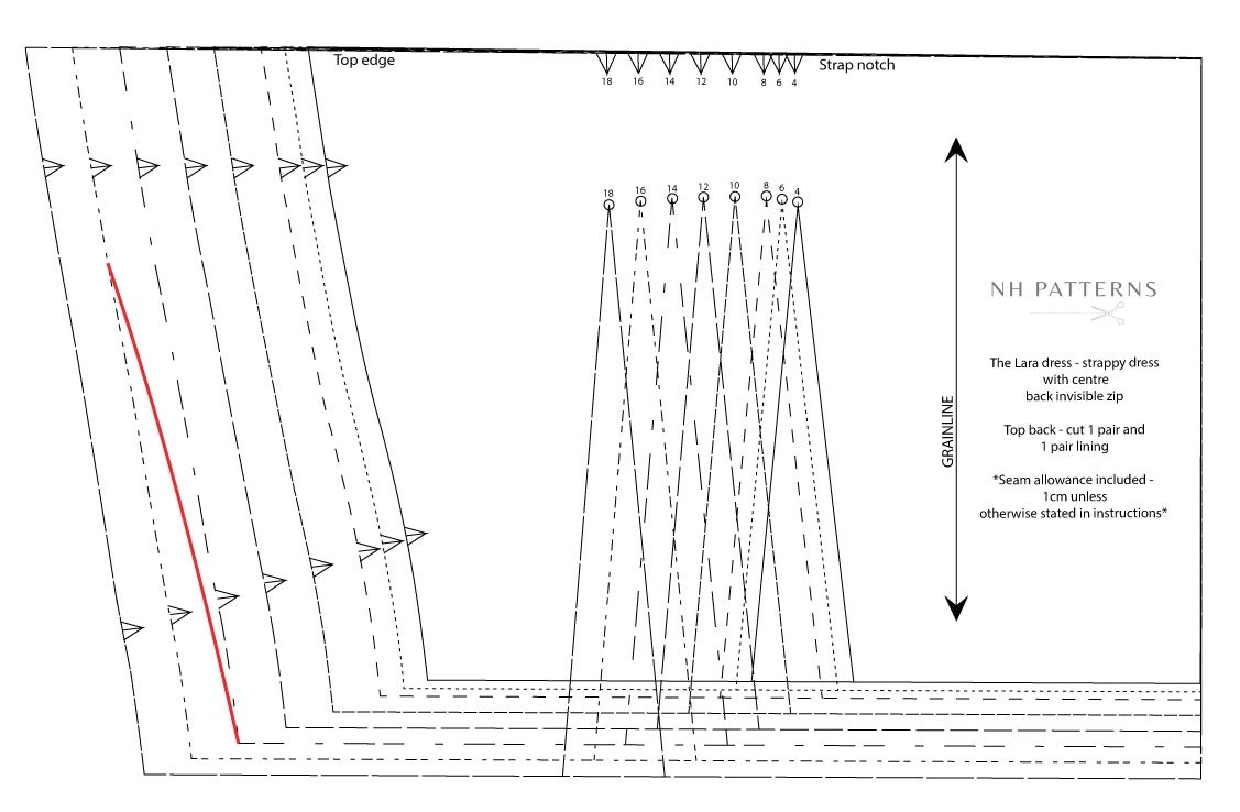 Grading Between Sizes - Top or Dress with Bust Dart