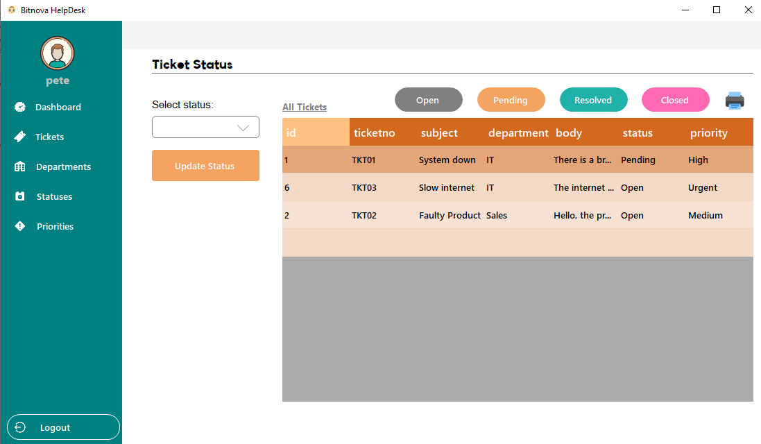 Complete customer care helpdesk ticketing system using c mysql with