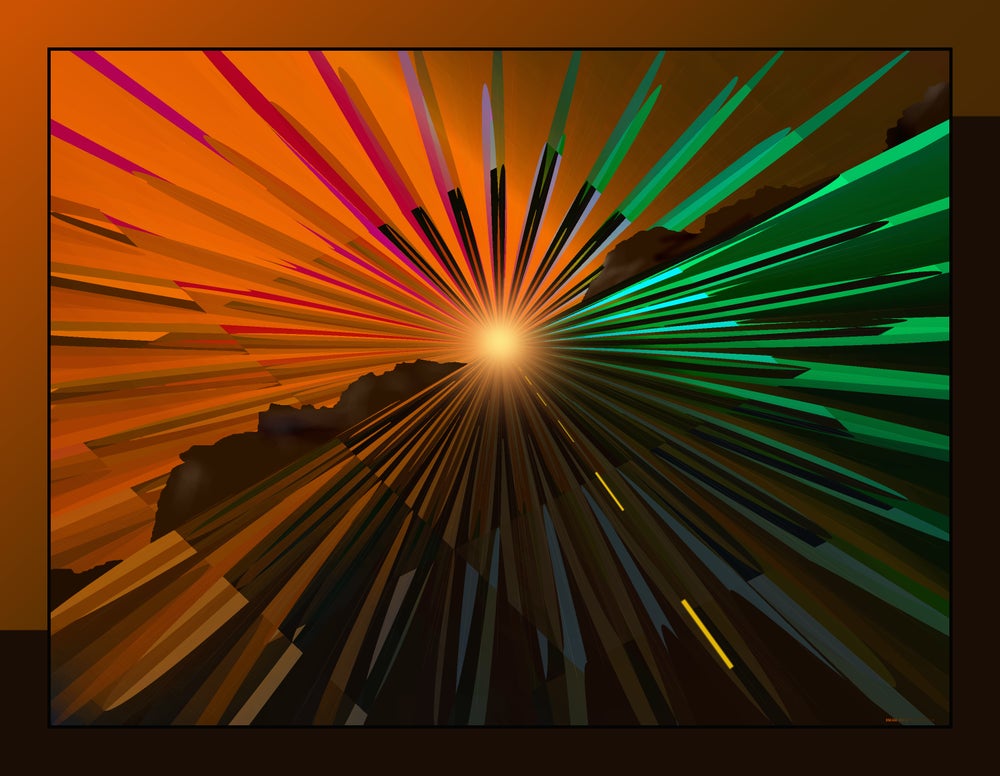 Speedin' Into a New Sunrise: Digital Art by Shawn Michel de Montaigne