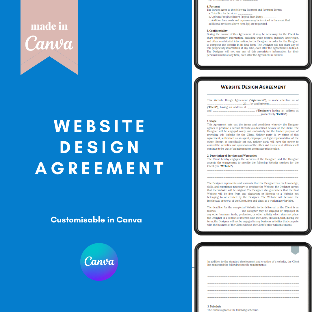 Website Design Agreement | Customisable - Payhip
