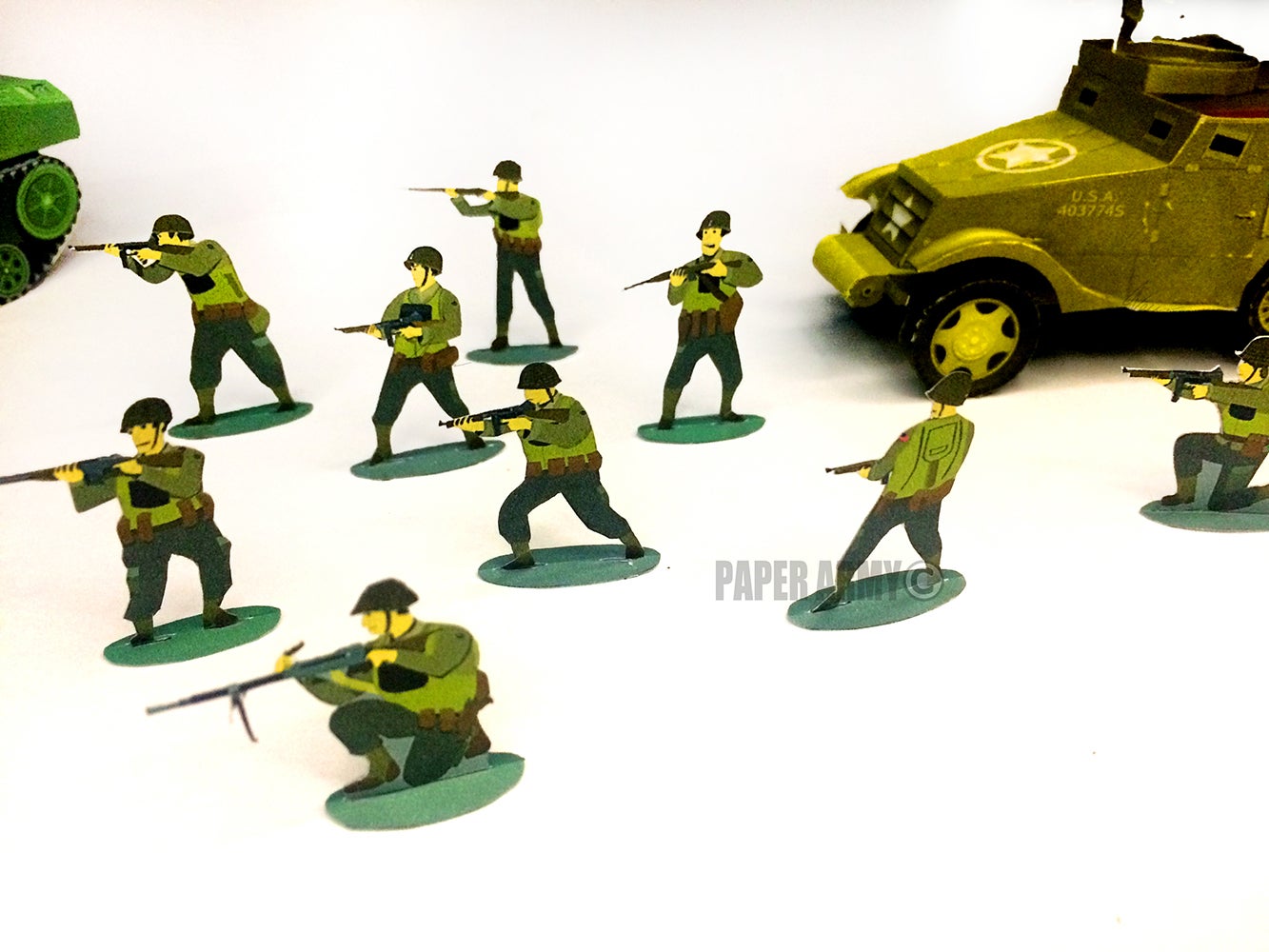 US Army Paper Soldiers, Rangers from the Omaha Landing Zone 1944, DIY