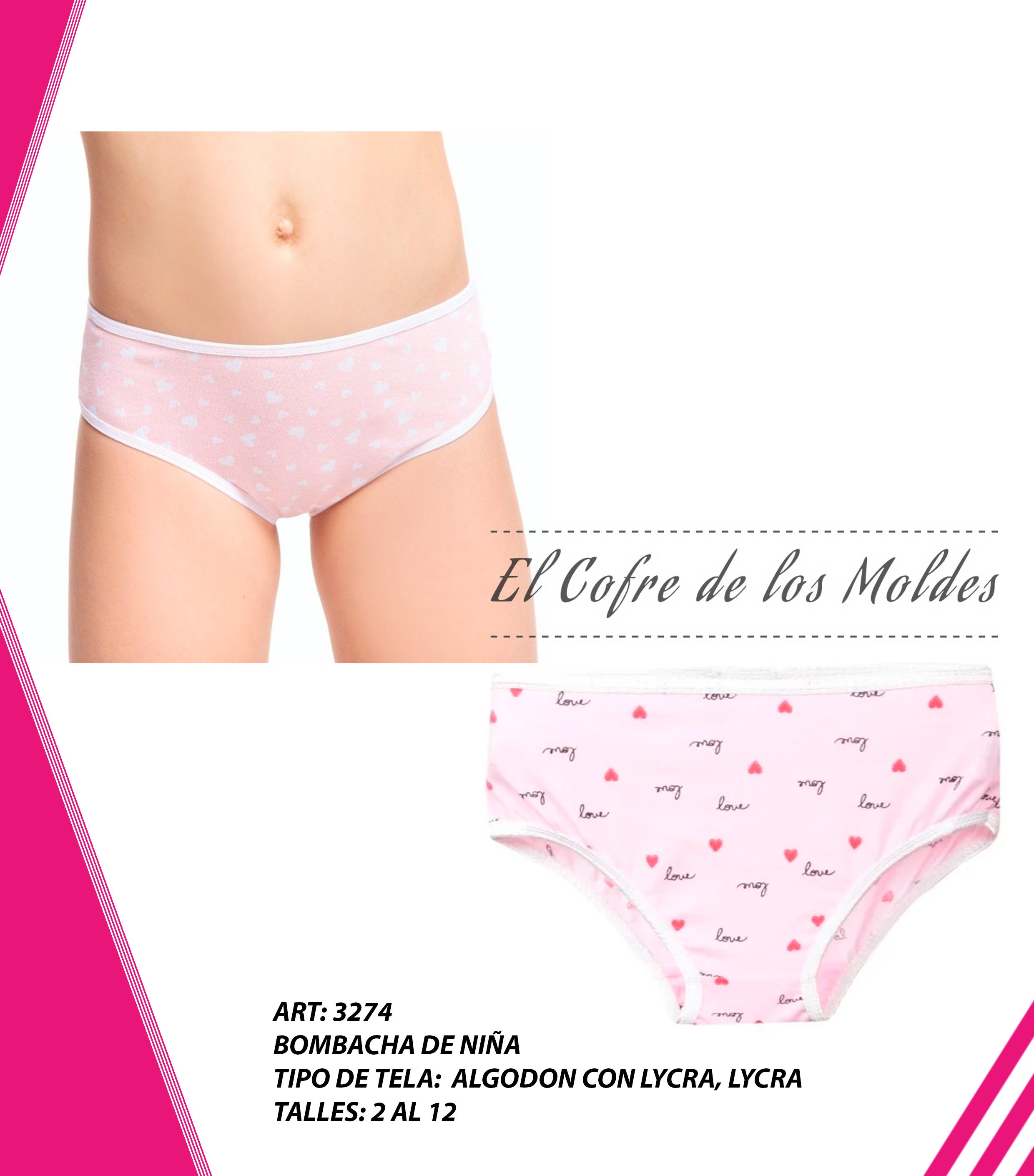 Molde Digital PDF Bombacha de Niñas, Pack Talles 2 Al 12 - Payhip