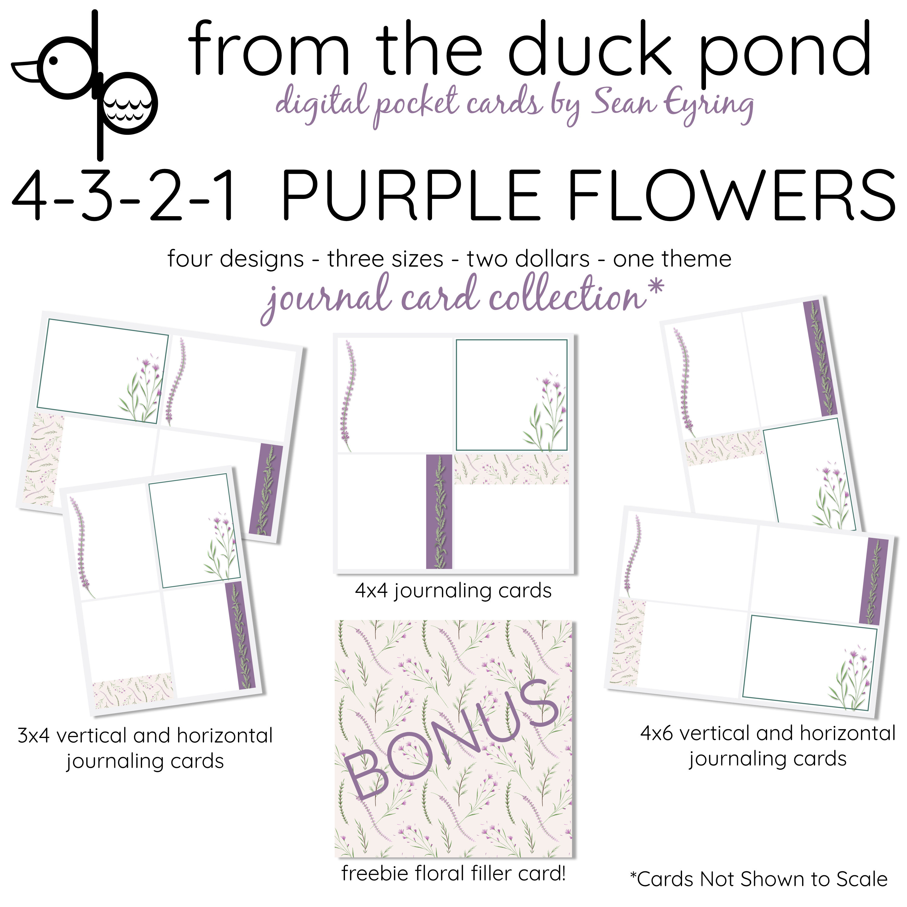 4 3 2 1 Purple Flowers Digital Journal Cards Payhip 4-3-2-1-purple-flowers-digital-journal-cards-payhip