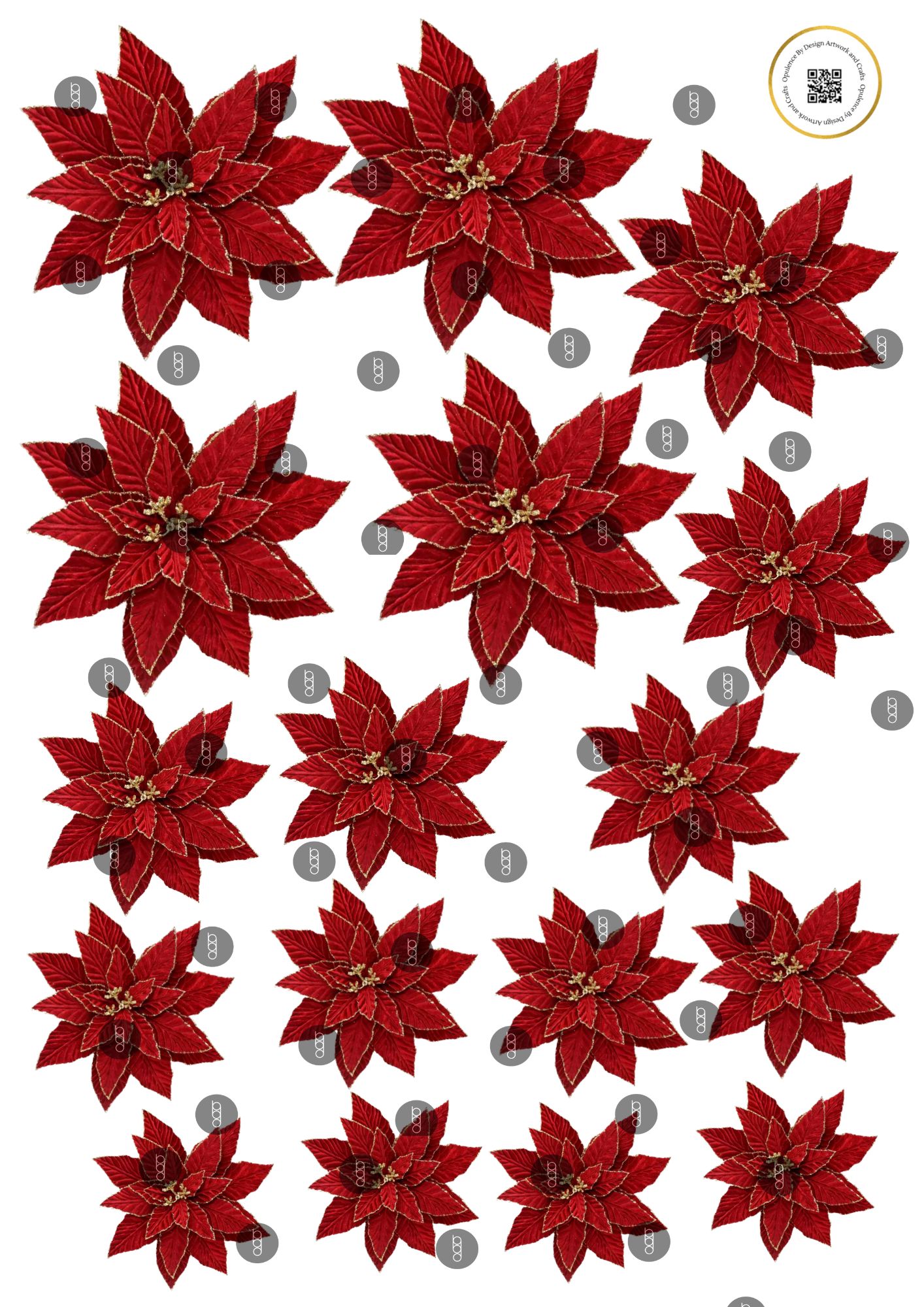 Perfect Poinsettias Print, Cut and Form Flowers PDF Digital Download