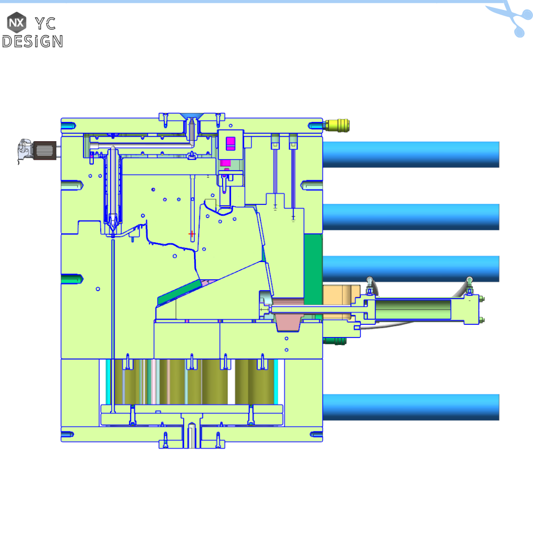 Auto shell parts injection mold 067, the large slider core pulls the