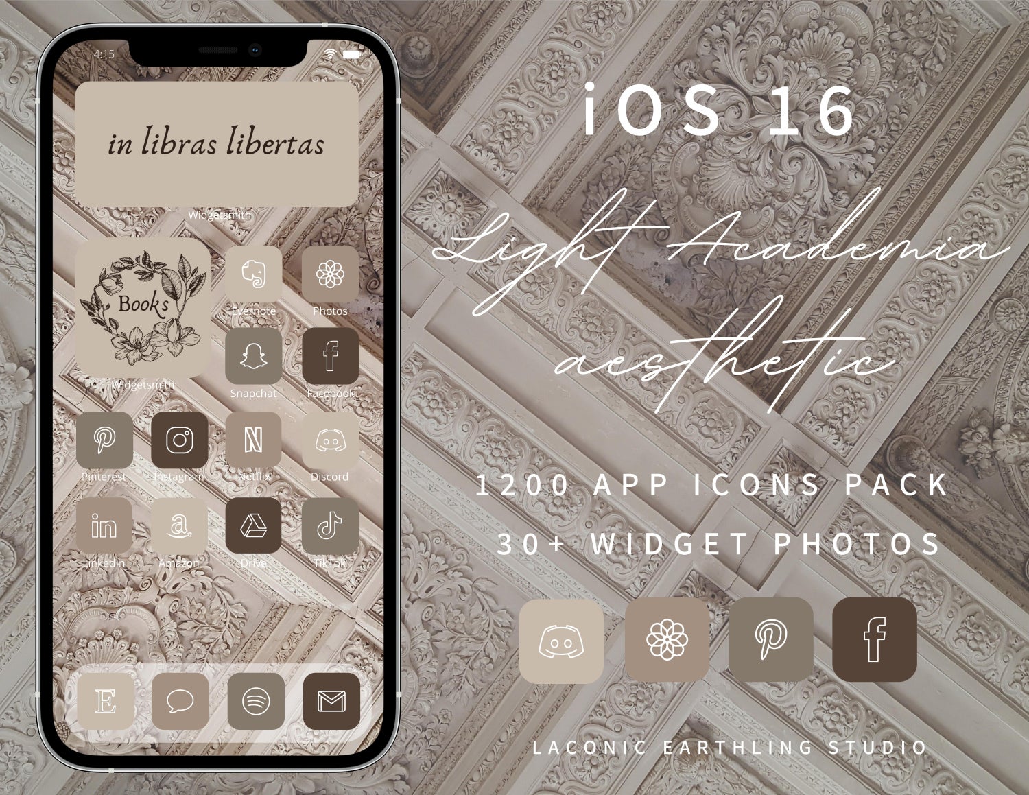 iOS 16 Light Academia Aesthetic App Icons Pack Payhip