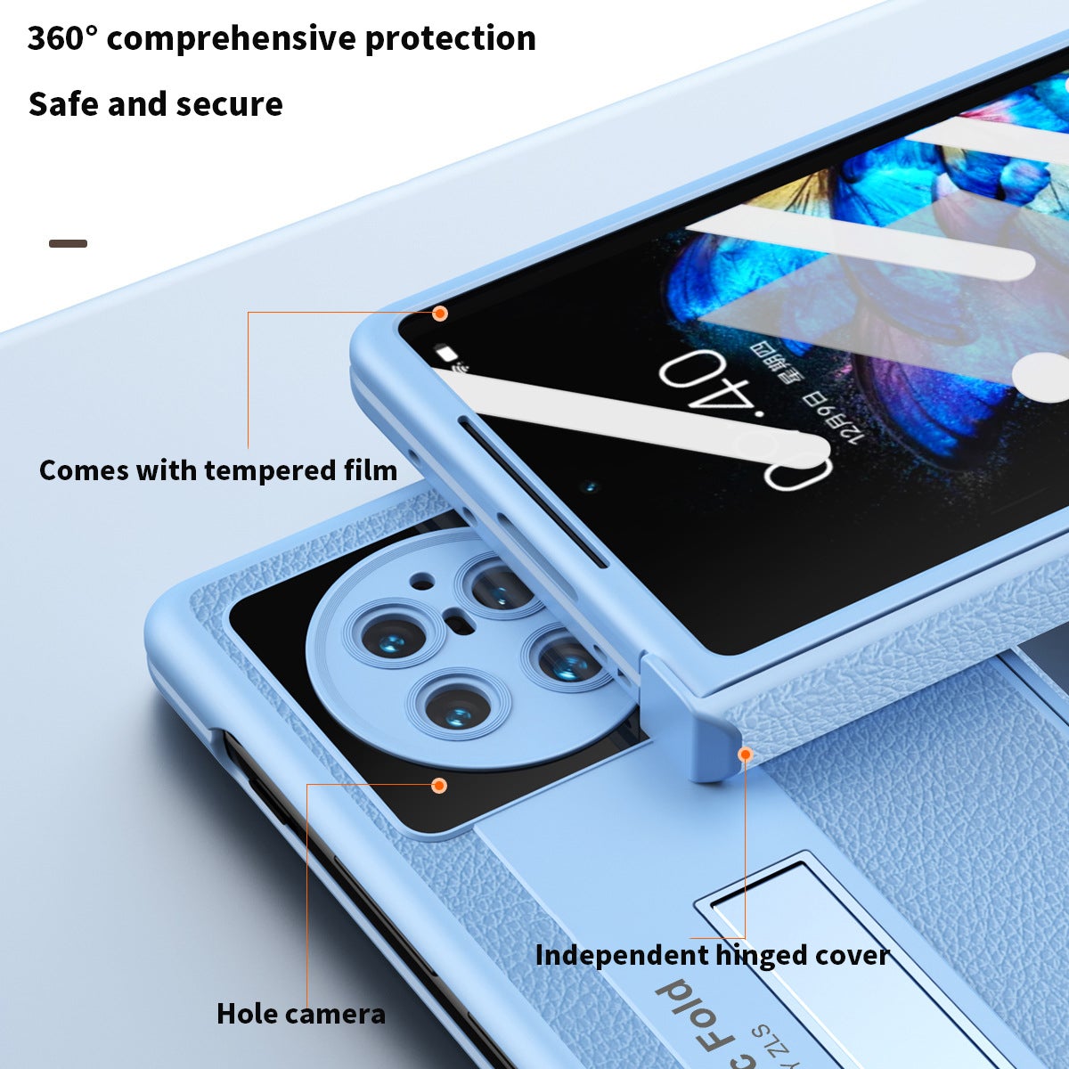 Vivo X Fold Case Cover Leather With Kickstand Case Bracket Hinge