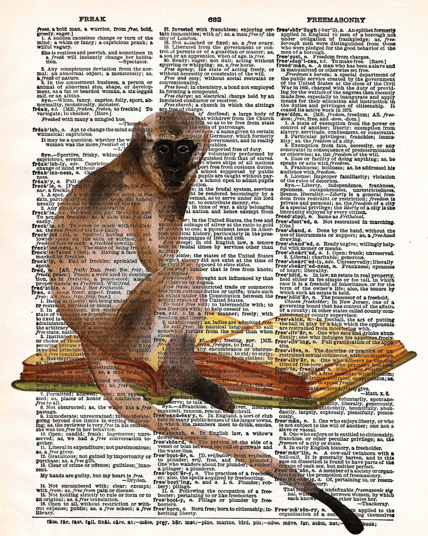 Monkey Reader Dictionary Art Payhip