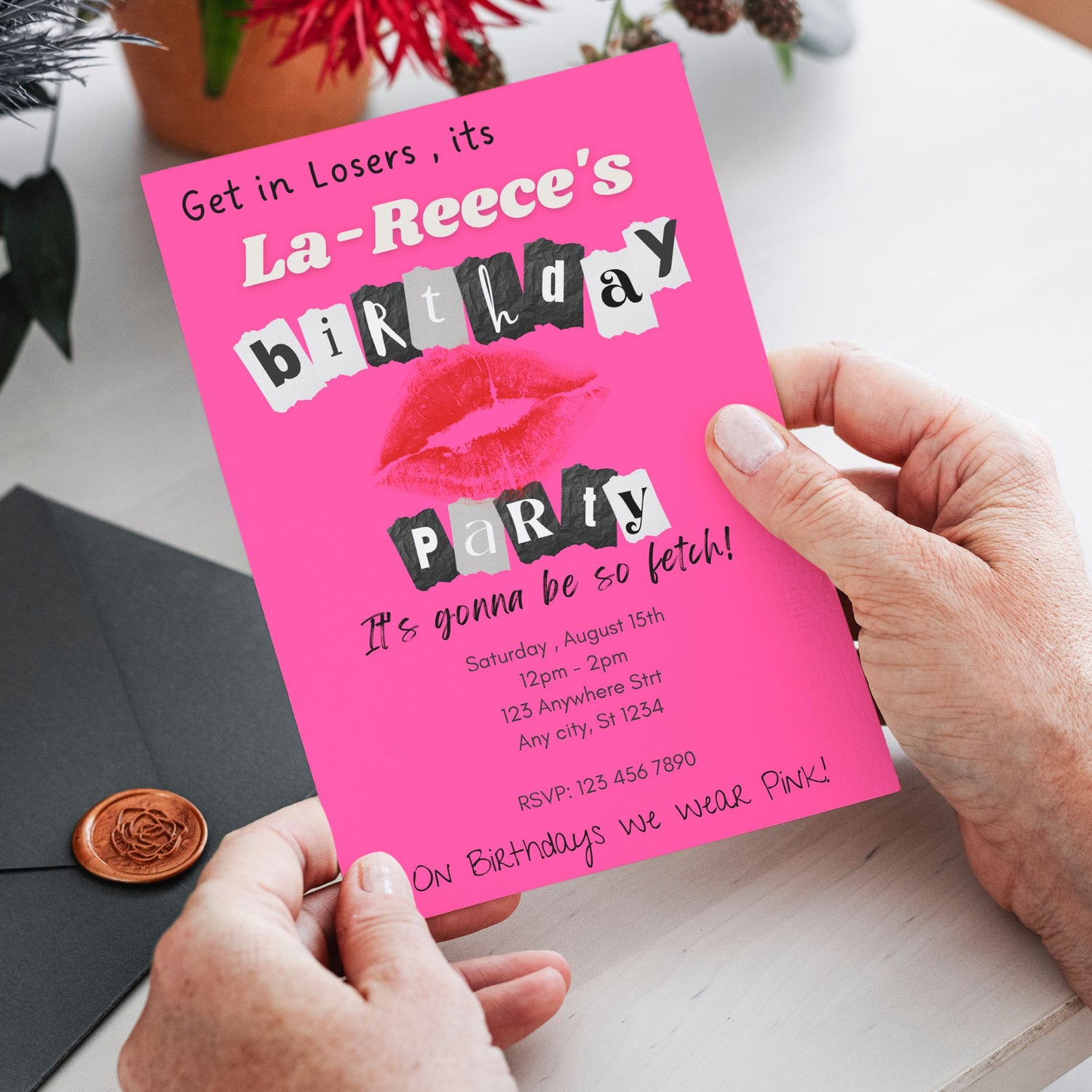 Mean girls birthday invitation mean girls invitation template mean