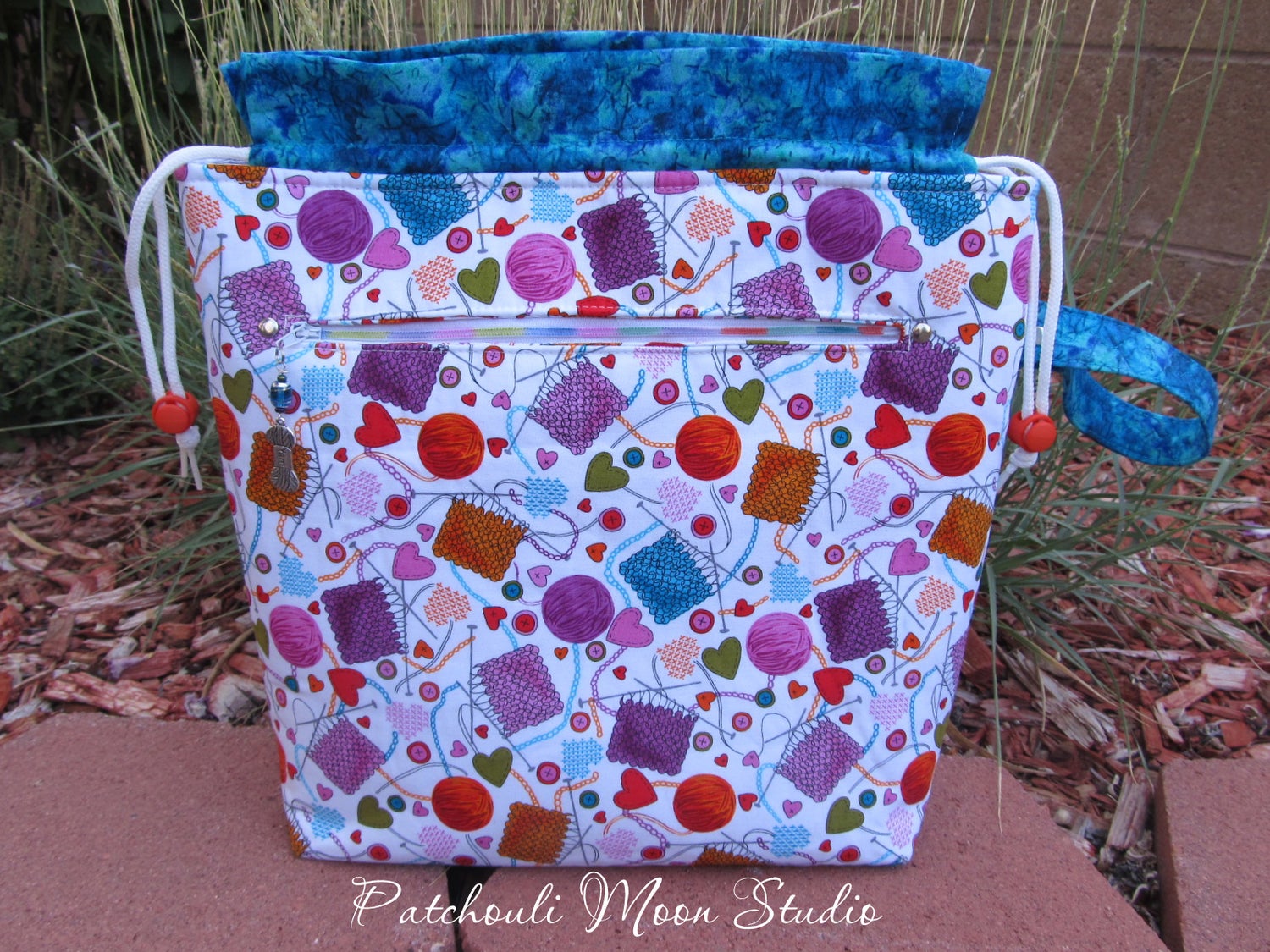 Drawstring Project Bag for Knitting or CrochetSize Large Payhip