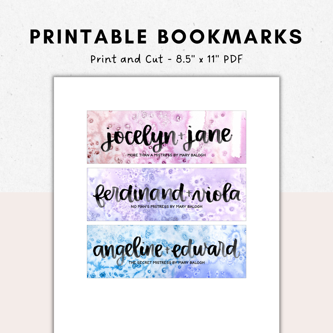 Printable Bookmarks - Mary Balogh's Mistress Series - Payhip