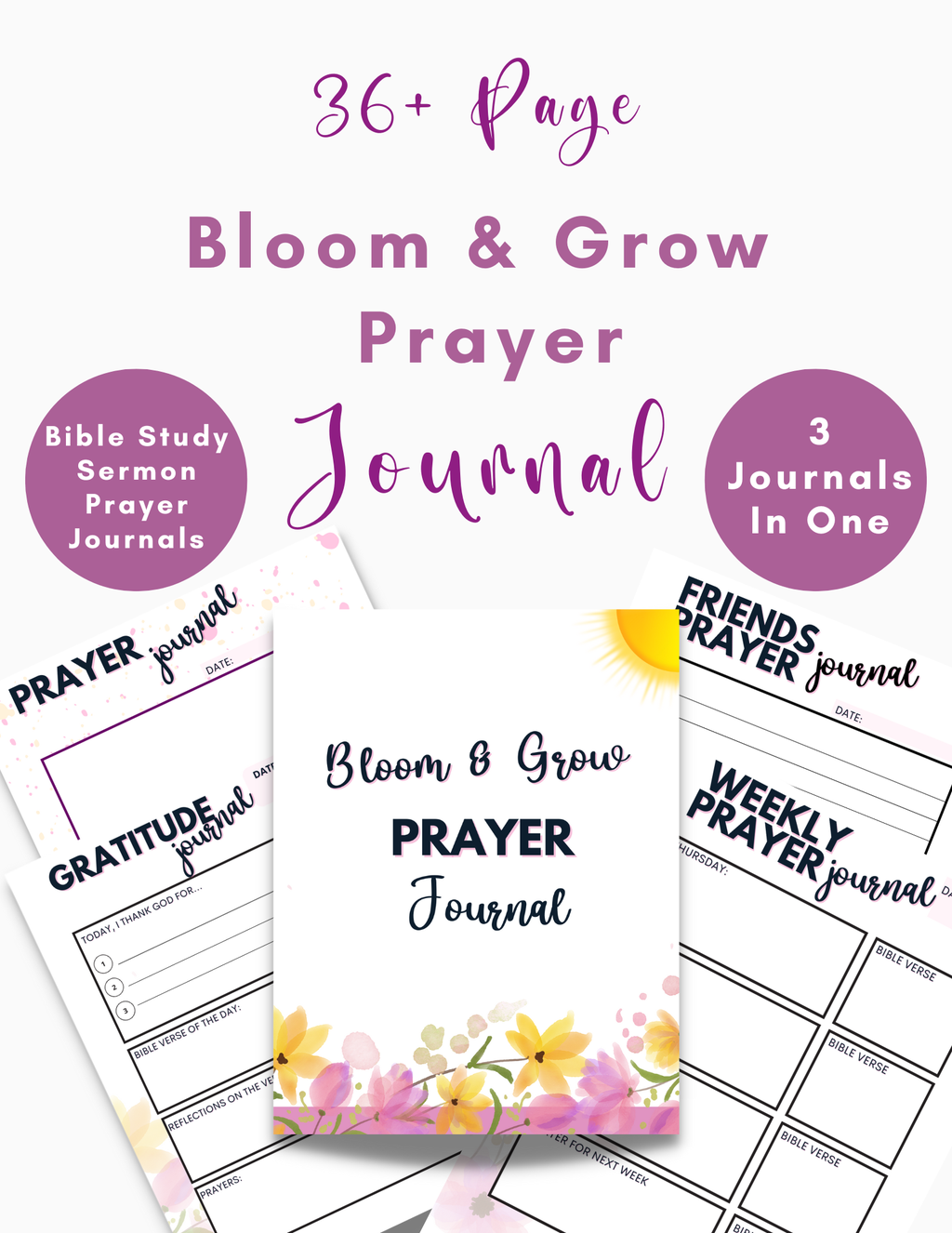 36+ page bloom & grow prayer journel