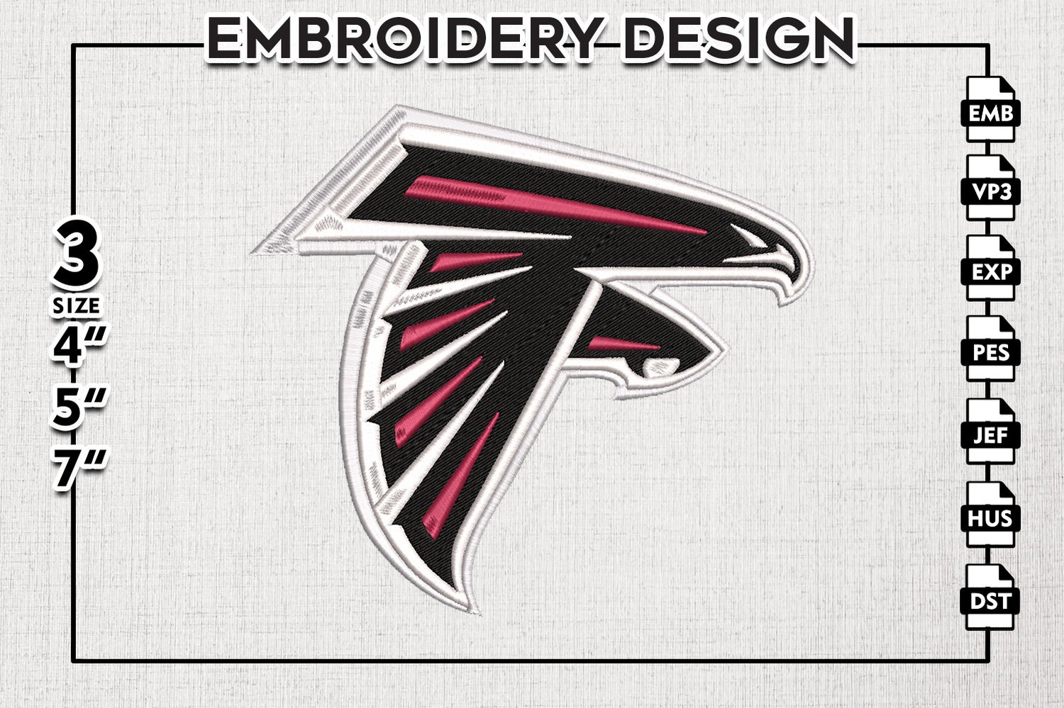 Falcons NFL Logo Embroidery Designs, AtlantaFalcons Football