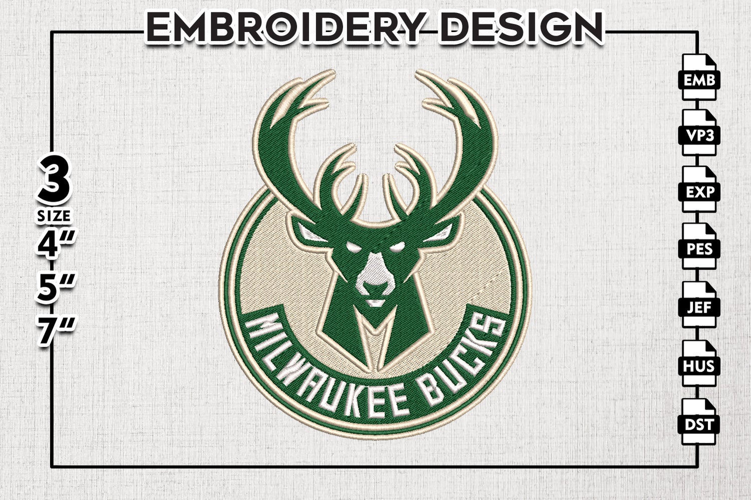 MilwaukeeBucks Basketball Team Embroidery Design, MilwaukeeBucks Logo