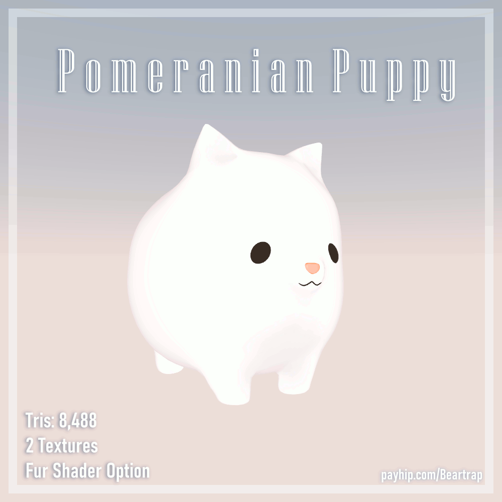 Pomeranian Puppy VRC Asset Follower Plushie Payhip