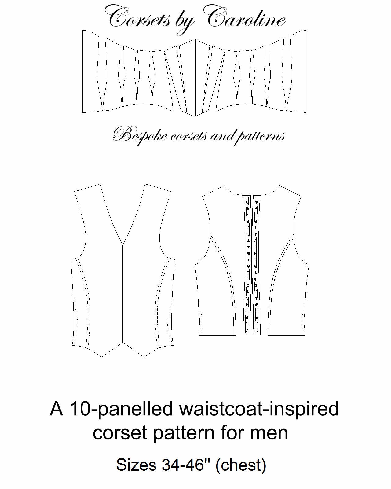 Male corseted vest (waist-coat) - Payhip