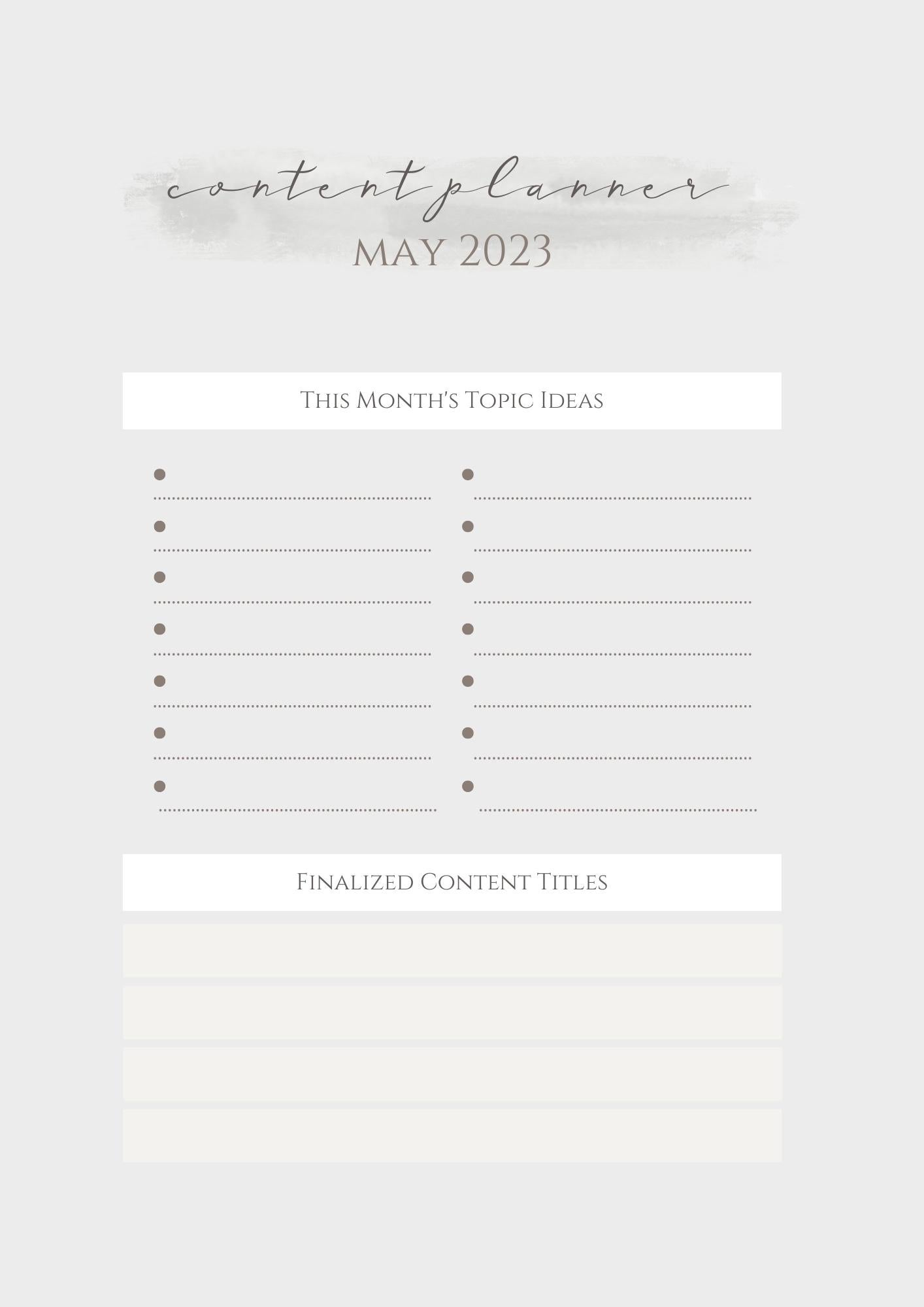 Create Weekly Monthly Planner