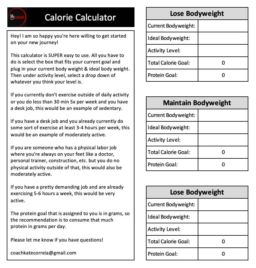 Free Calorie Calculator Payhip