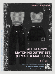 'alt in argyle' matching outfit set (free)