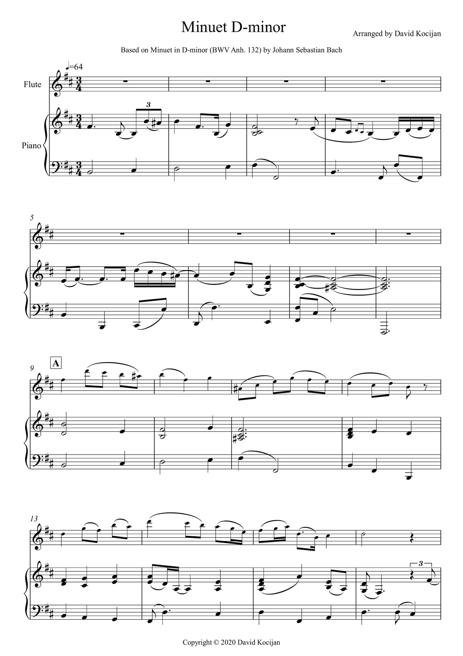 The Smooth Bach Volume 1 INTERMEDIATE (flute & piano) SHEET MUSIC