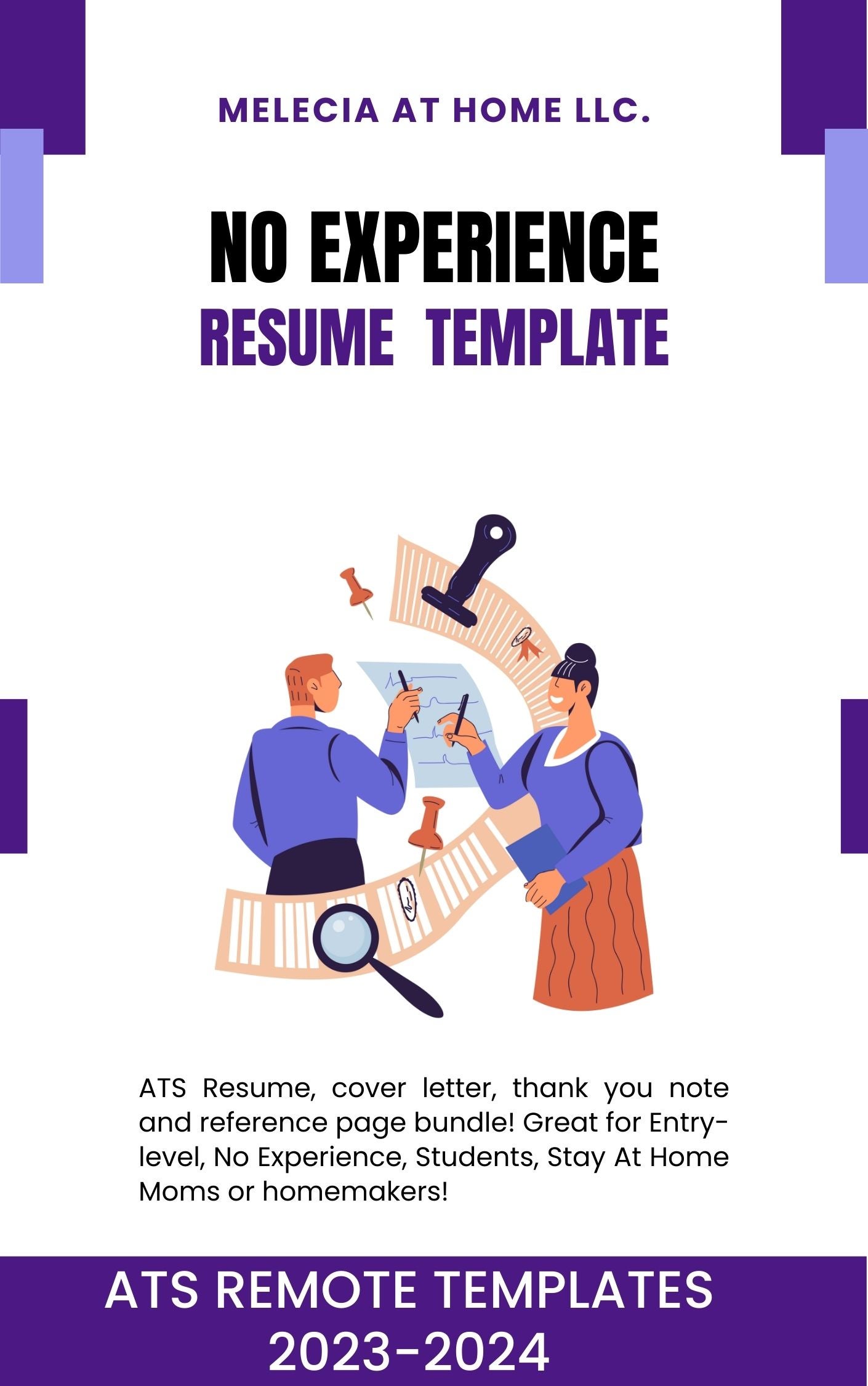 ATS Remote Resume Templates No Experience Payhip
